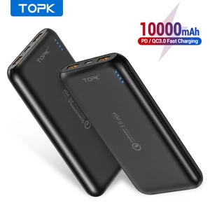 topk i1005p 10000mah power bank 18w quick charge 3 0 type c pd fast charging powerbank external battery charger for mobile phone free global shipping