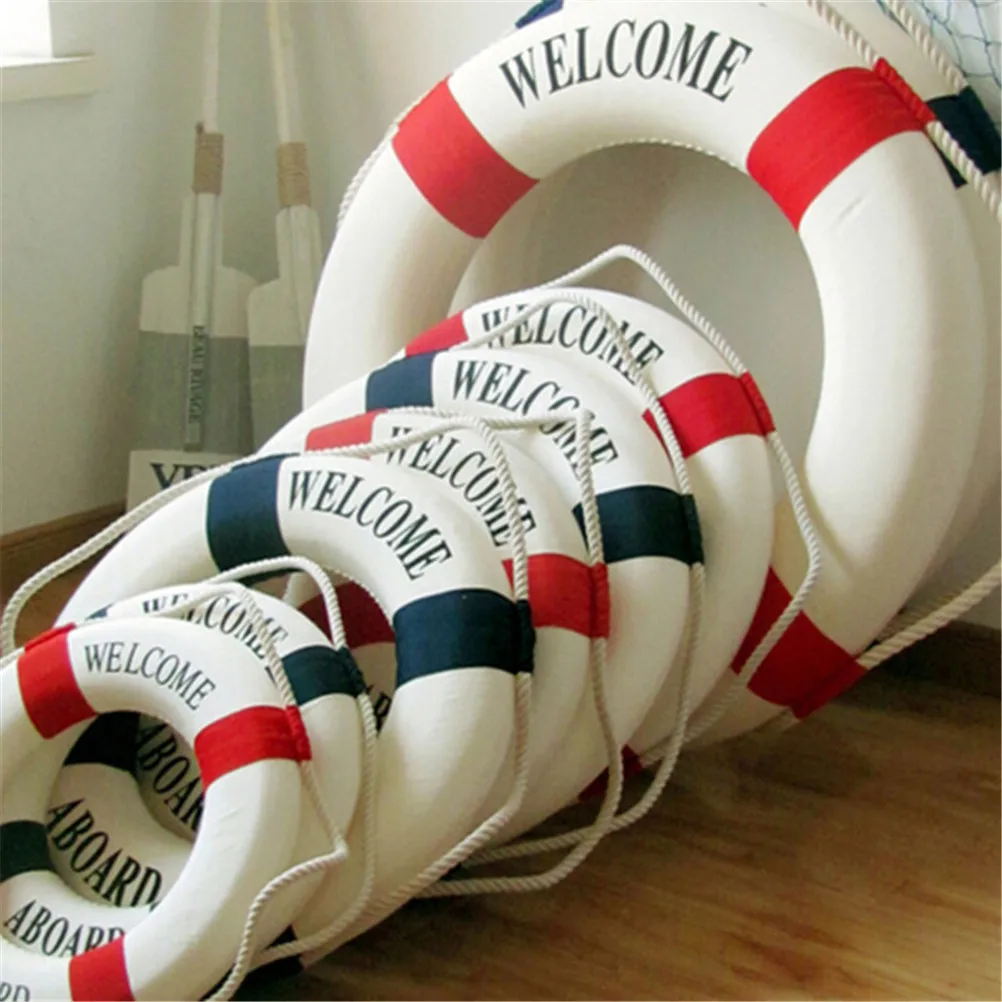 

1pc Creative Lifebuoy Ring Boat Sea Life Buoy Hanging On The Ship's Mediterraneo Style Home Decoration Wall