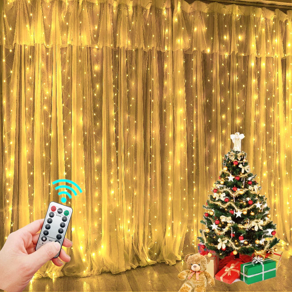 

Гирлянда с USB-разъемом, Сказочная Гирлянда-занавеска, светильник ственсветильник освещение, Рождественский Декор для дома, праздничный дек...