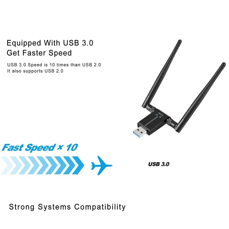1300mbps usb3 0 interface 802 11ac wifi adapter suitable for win7 8 10 xp vista mac linux usb computer network adapter free global shipping