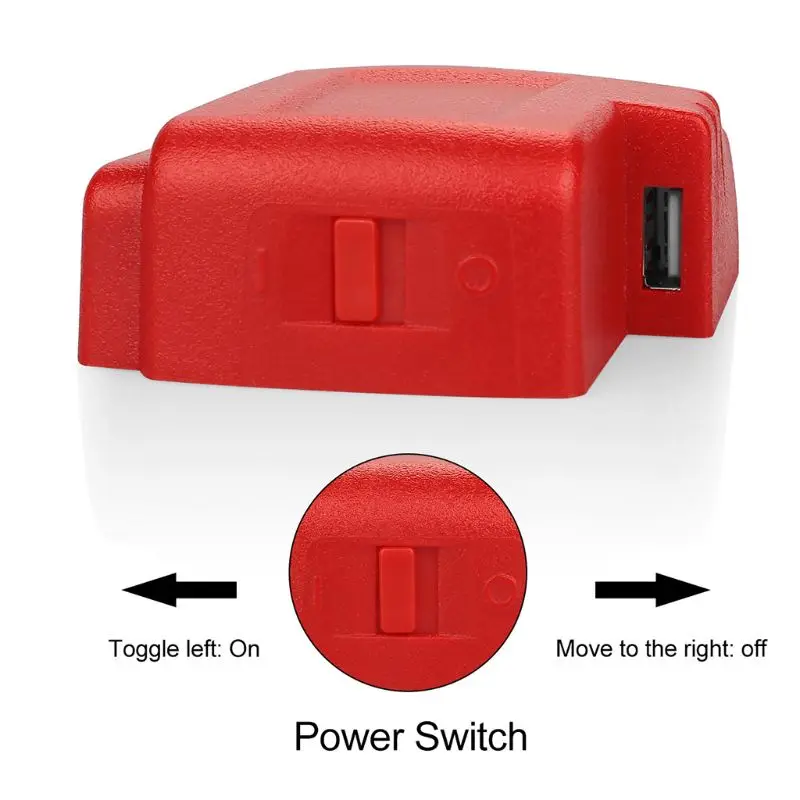 

USB Power Charger Adaptor Cellphones Digital Cameras Converters Power Source for Milwauke-e 49-24-2371 M18 E56B