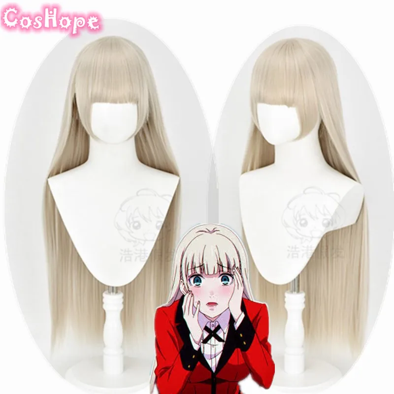 

Ririka Momobami парик Kakegurui Косплэй s 80 см, прямые накладные волосы бежевый парик Косплэй Аниме парик синтетические парики для Хэллоуина