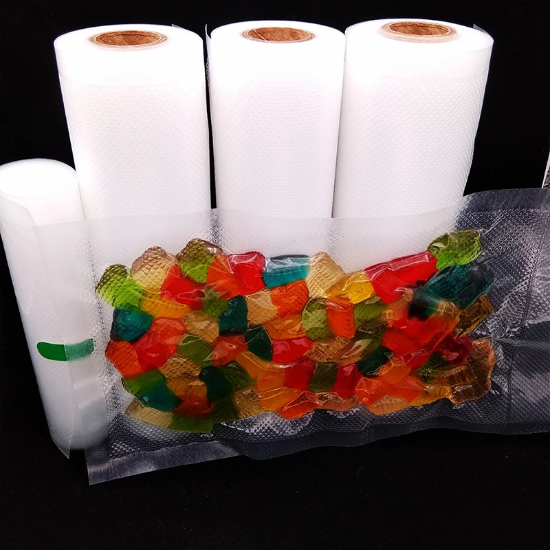 

50pcs OPP Triangle Food Packaging Bag Vacuum Machine Sealing Bags Reticulated Suction Packaging Bags Food Preservation Roll Bags