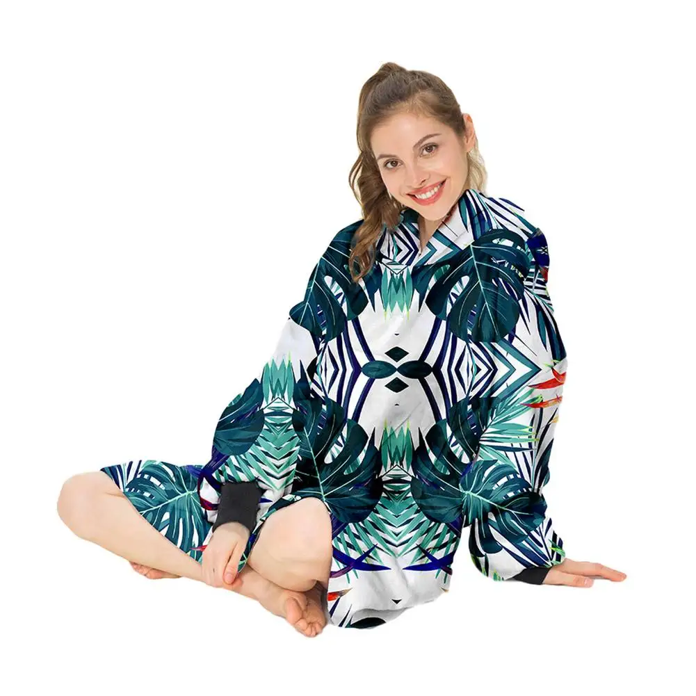 

Oversized Wearable Blanket One Size Fits All Hooded Sweater
