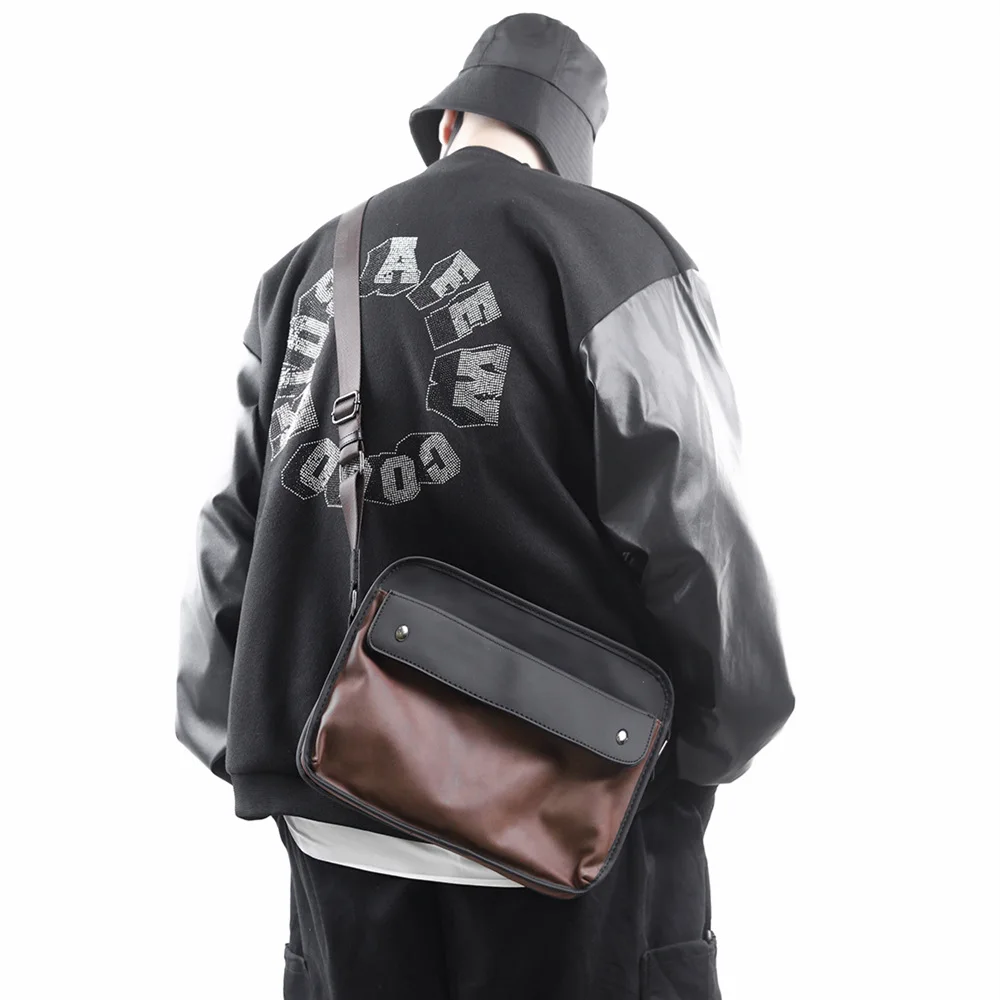 Men Messenger Bag Retro Casual Crazy Horse Leather Shoulder Crossbody Bags Male Business Travel Horizontal Satchel Handbag Trend