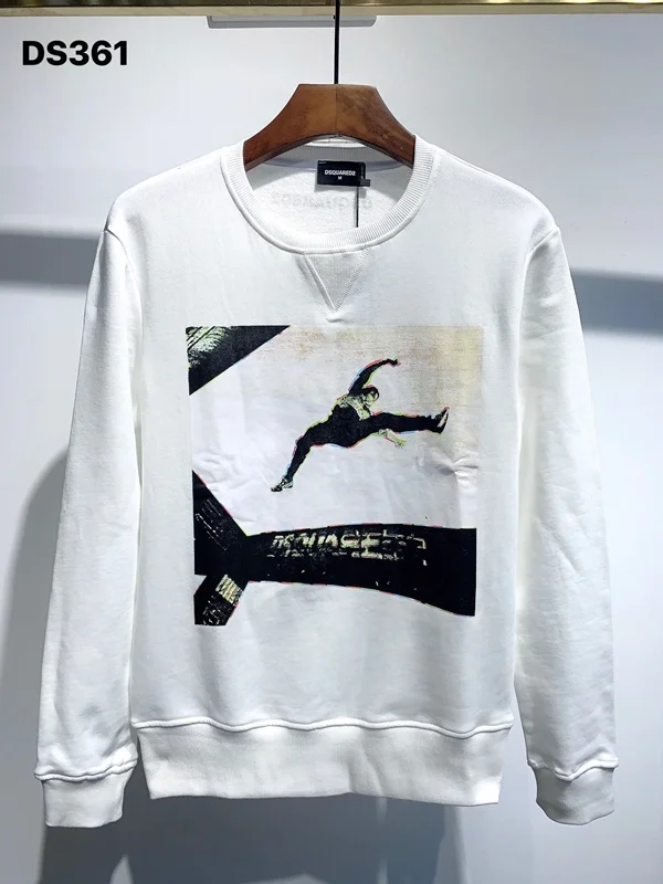 

New Dsquared2 Men's Crew Neck Printed Letter Street Hip Hop Long Sleeve Sweatshirt Cotton High Quality Women/Men's Clothes