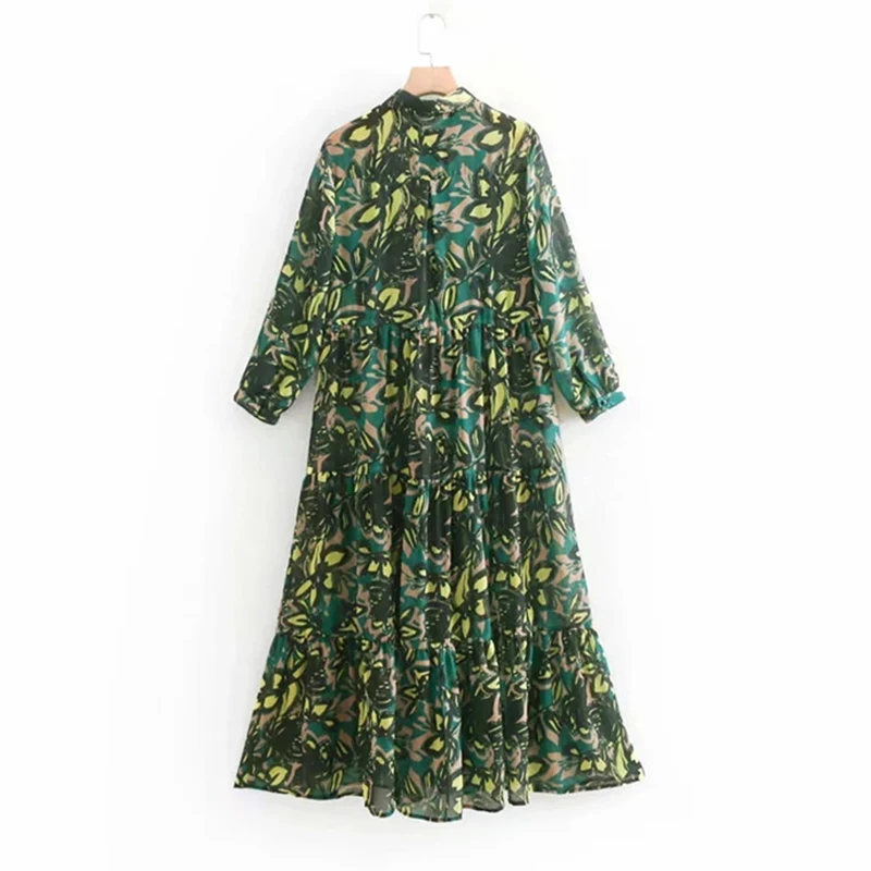 Повседневное платье женское модное макси с принтом винтажное праздничное