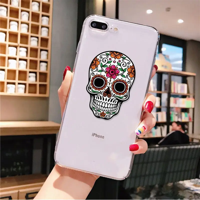 

Mexican Skull Girl tattooed Art DIY Painted Beautiful Phone Case for iPhone 11 pro XS MAX 8 7 6 6S Plus X 5 5S se 2020 XR cover