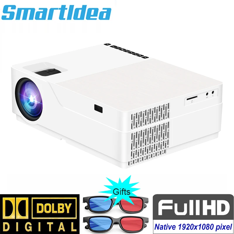 SmartIdea 5500 люмен 1920x1080native HD проектор светодиодный 3D для домашнего кинотеатра 1080P LCD