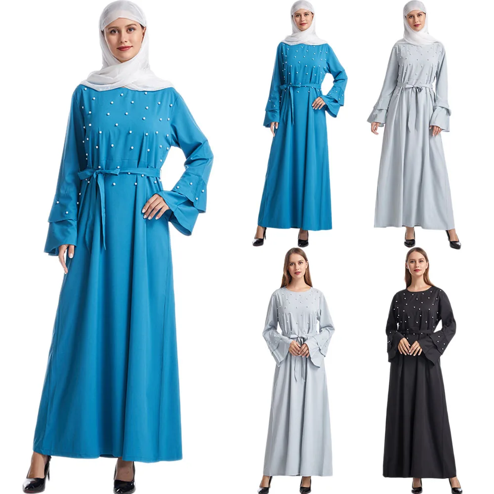 Средний Восток, Турция, мусульманское женское длинное платье, женская юбка, исламское этническое платье с бусинами, вечернее платье с раскл...