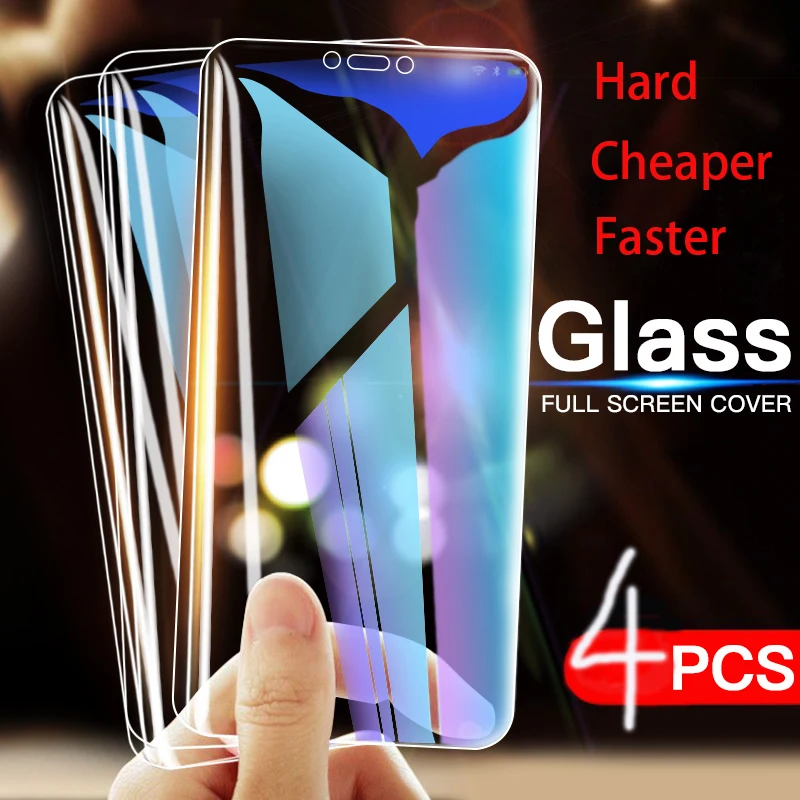 4 шт Защитное стекло для samsung Galaxy J3 J5 J7 J4 J6 J8 Plus Защитная пленка для экрана 9H 2.5D закаленное стекло