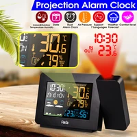 lcd digital color screen weather station wake up fm radio time projector projection clocks weather forecasting alarm clocks