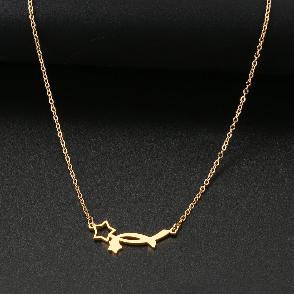 

Stainless Steel Necklaces Simple Classic Stars Flag Pendant Choker Chain Fashion Necklace For Women Jewelry Friends Party Gifts