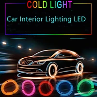 1m2m3m5m car interior lighting led strip decoration garland wire rope tube line diy flexible neon light with cigarette drive