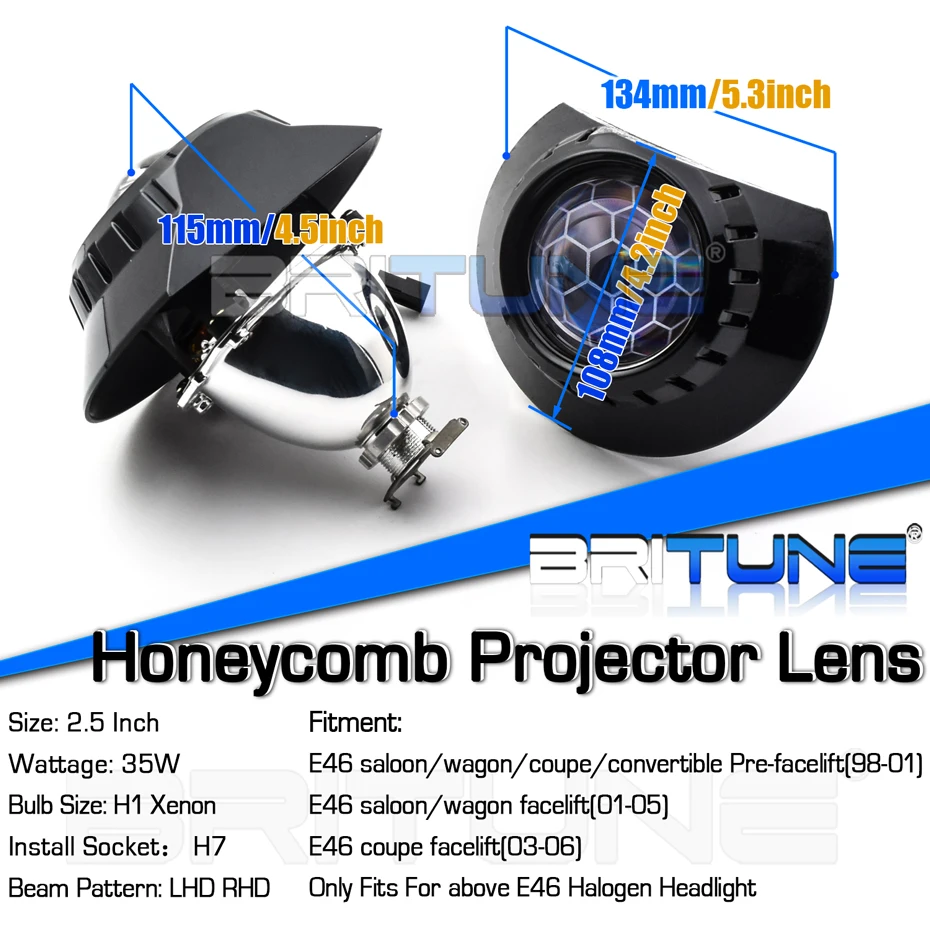 Honeycomb HID биксеноновый проектор для BMW E46 M3 Coupe/Sedan/Wagon/Convertible 328i 325i 330i 320i аксессуары