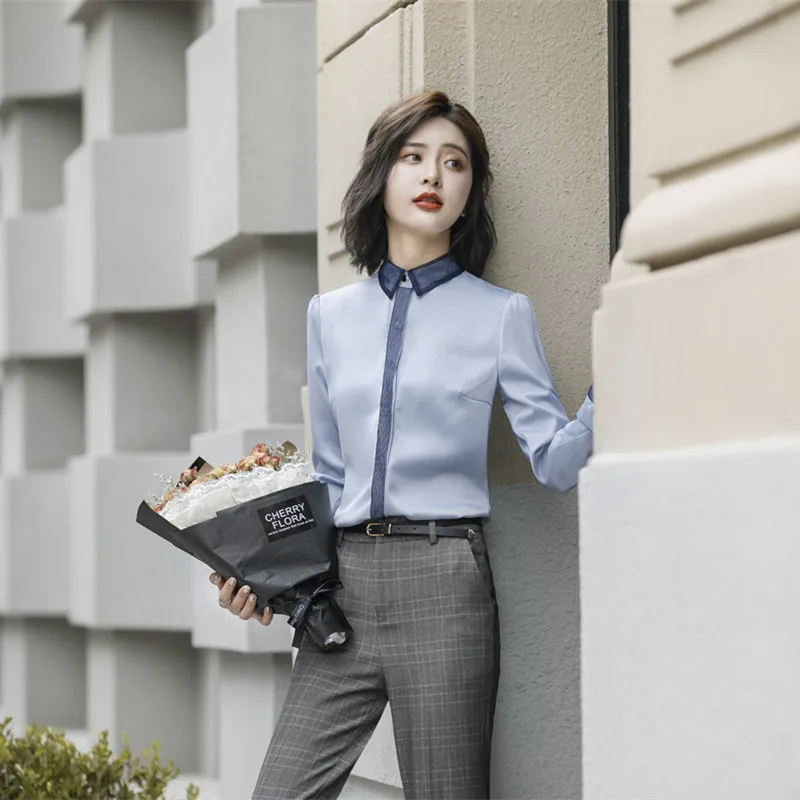 

Women 2 Piece Set Formal Work Pants Suits Blazer Jacket Office Lady Plaid Work Business Uniforms Autumn Clothing Large 4XL XXL