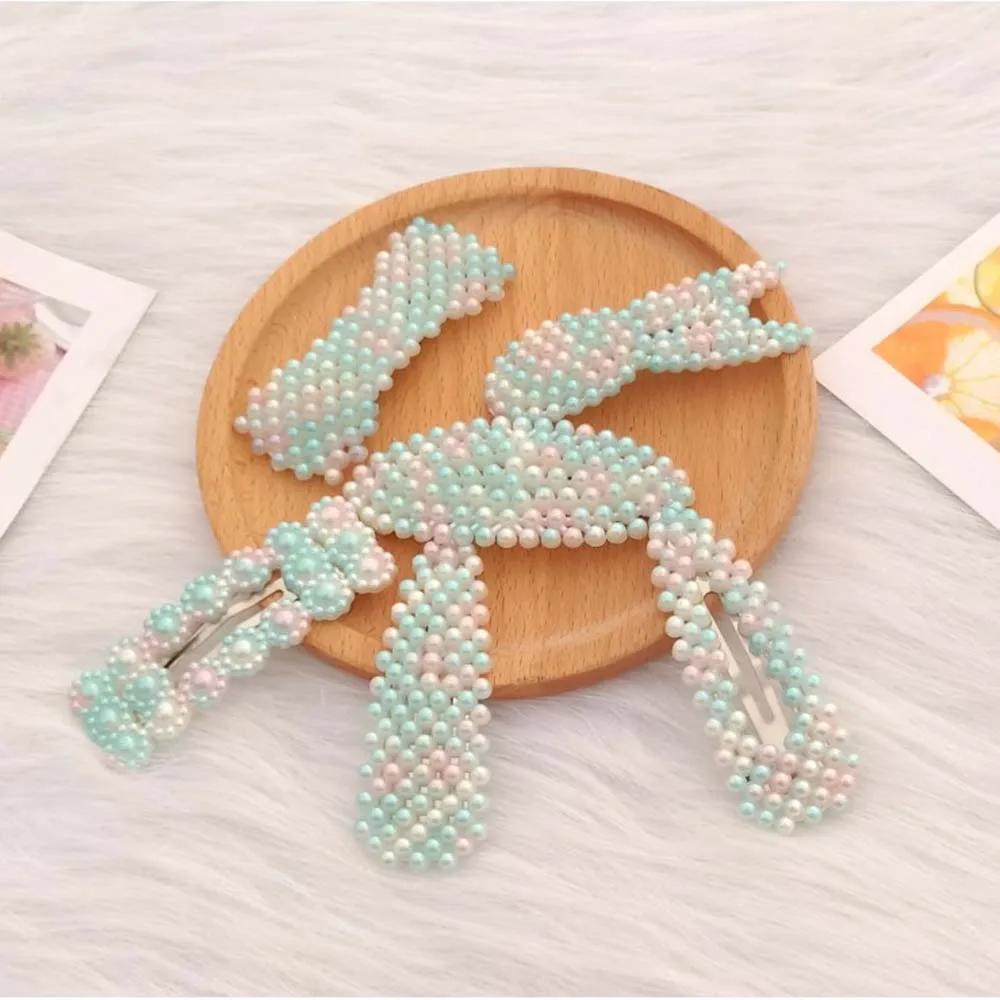 Корейская цветная заколка для волос с надписью жемчугом девочек матовыми
