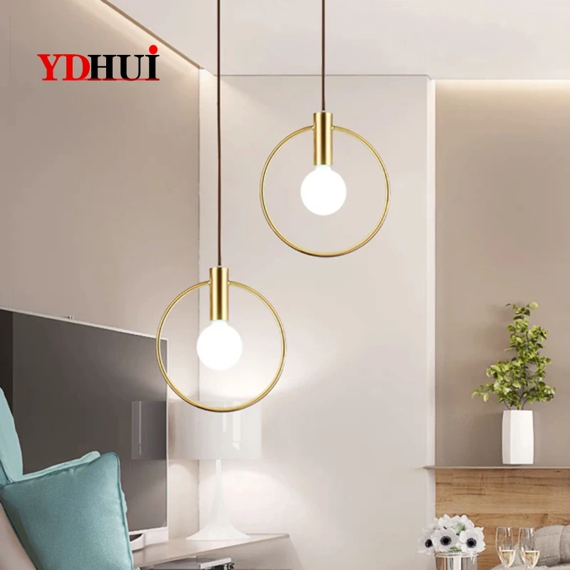 Скандинавская латунная маленькая люстра Ins для ресторана современная простая