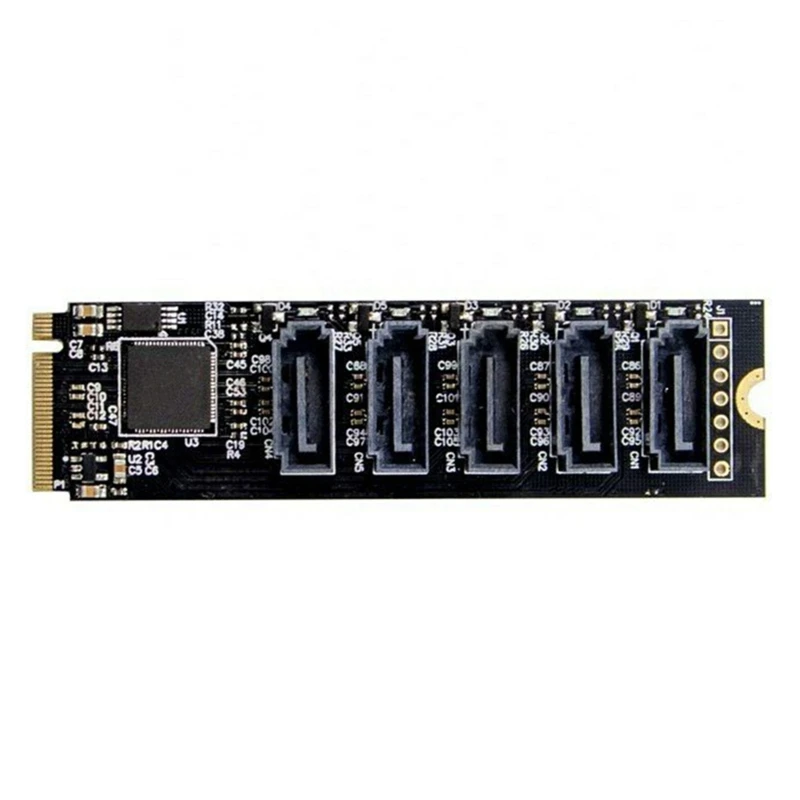 

5 Ports NVMe SATA Disk Array Card Ultra-Slim PCI-E 3.0 to SATA 16G Aluminum