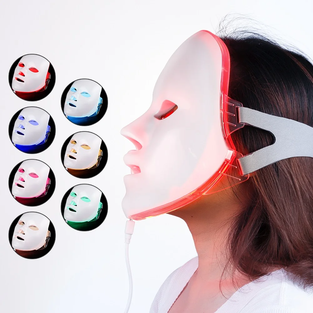 

BOX-Minimalism Design 7 Colors LED Facial Mask Photon Therapy Brightening Face Skin Rejuvenation Acne Care Tools Anti-Wrinkle