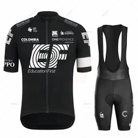 new 2021 ef team cycling jersey set black men cycling clothing road bike suit bicycle bib shorts tops raphaing wear maillot ropa
