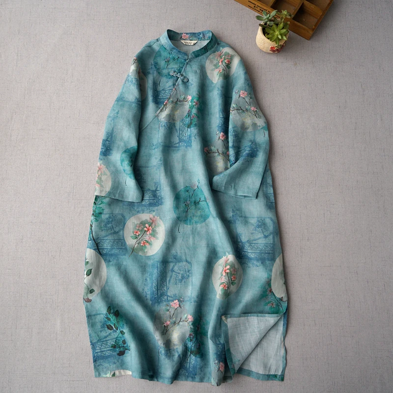 

Женские свободные винтажные пуговицы в китайском стиле на весну и лето