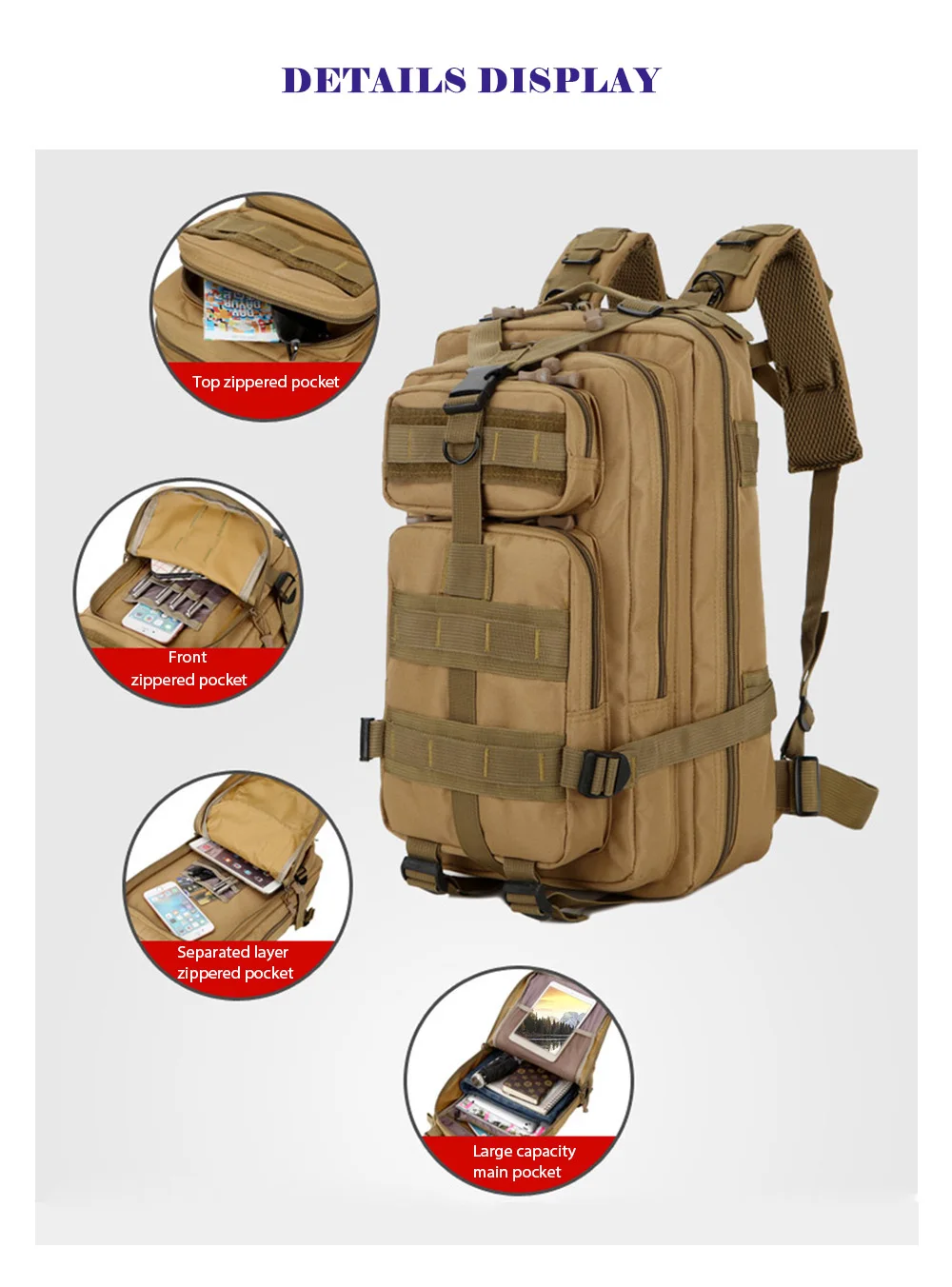 30L вместительный мужской тактический рюкзак армейская военная сумка для спорта