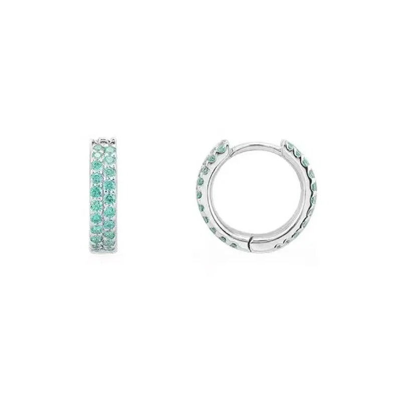 Женские серьги-кольца из серебра 925 пробы 2 ряда | Украшения и аксессуары