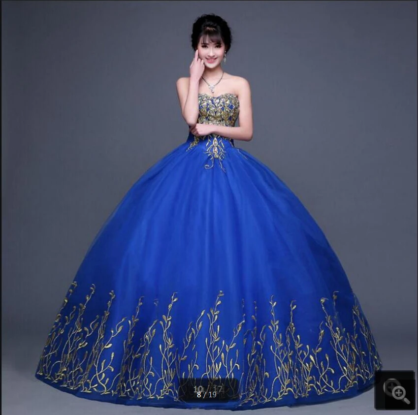 

2020 реальное изображение синее кружево с вышивкой Элегантные Выпускные платья бусины Кристаллы Принцесса Пышное Бальное платье для выпускн...