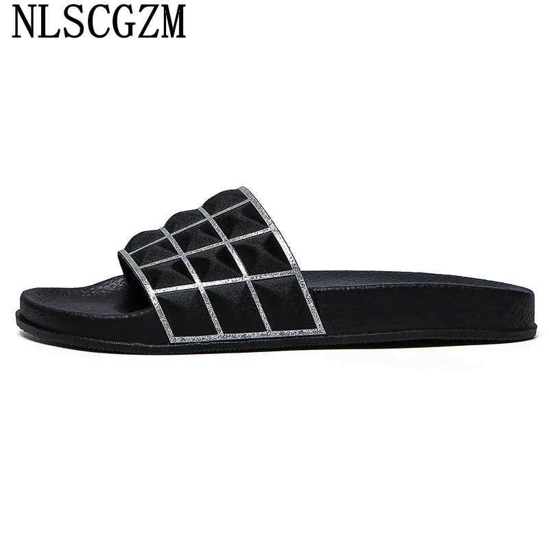 

Summer Shoes Men Unisex Bathroom Slippers Indoor House Massage Slippers Men Footwear Slippers for Man 2022 Black Home Shoes Man