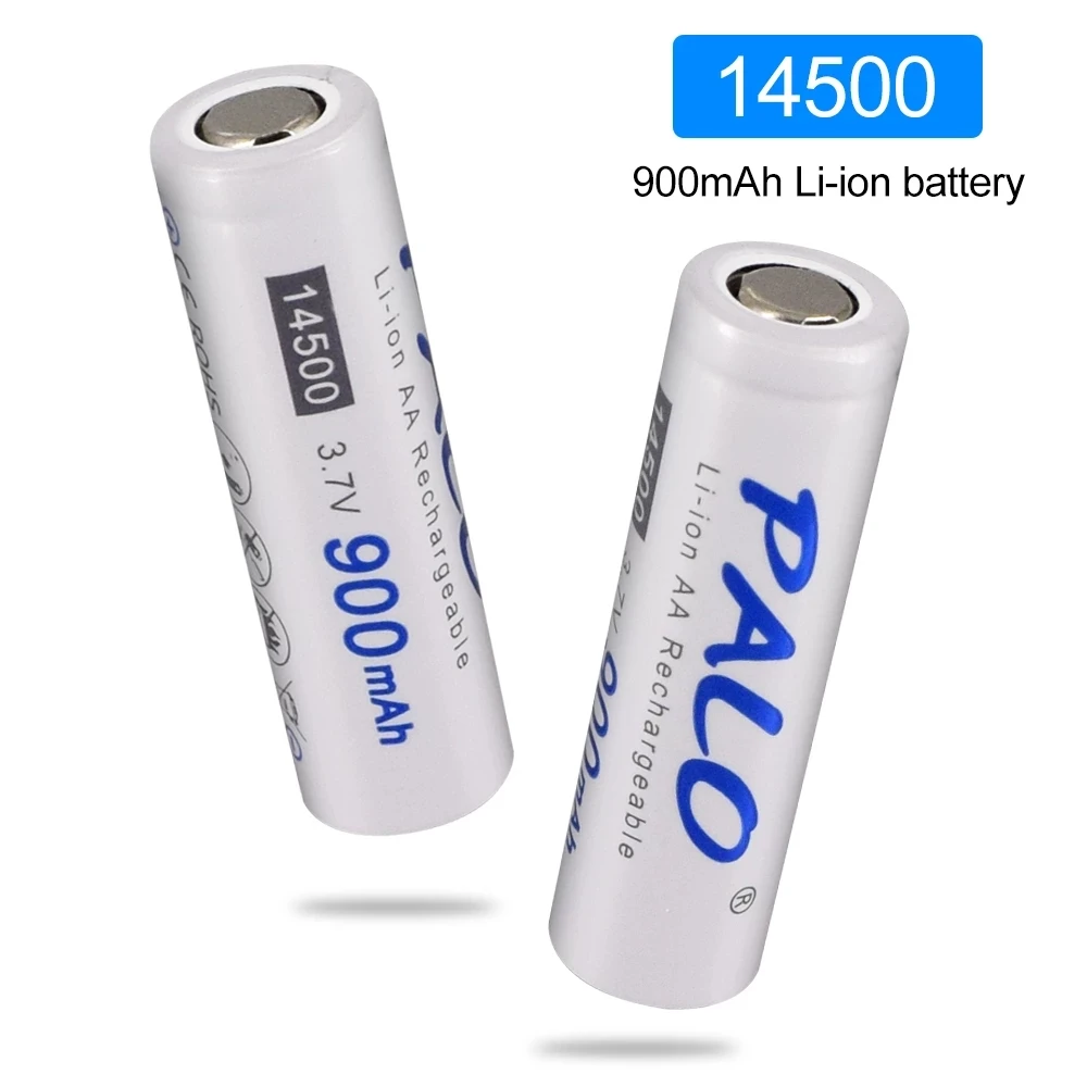 PALO 3 7 V 14500 Батарея AA 900 мАч литиевая Перезаряжаемые Li-Ion для светодиодный фонарик