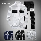 Спортивный костюм мужской из 2 предметов, кофта с капюшоном и брюки, повседневный комплект, размера плюс, весна-осень 2020