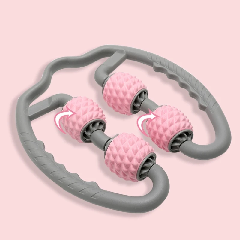 

Fitness 4 Wheels Shaft Ring Leg Clamp Massager Muscle Relaxation Rolling Wheel
