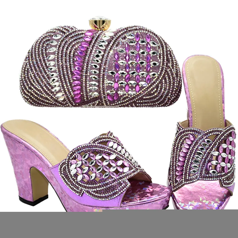 Модный Элегантный комплект из обуви и сумки на каблуке итальянская дизайнерская