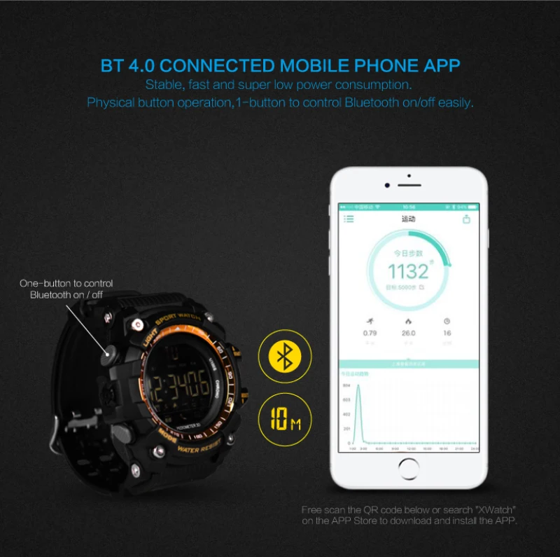 Смарт-часы EX16 модный браслет IP67 Водонепроницаемый QQ Wechat напоминание о интеллектуальном спортивном браслете электронные часы для студентов от AliExpress RU&CIS NEW