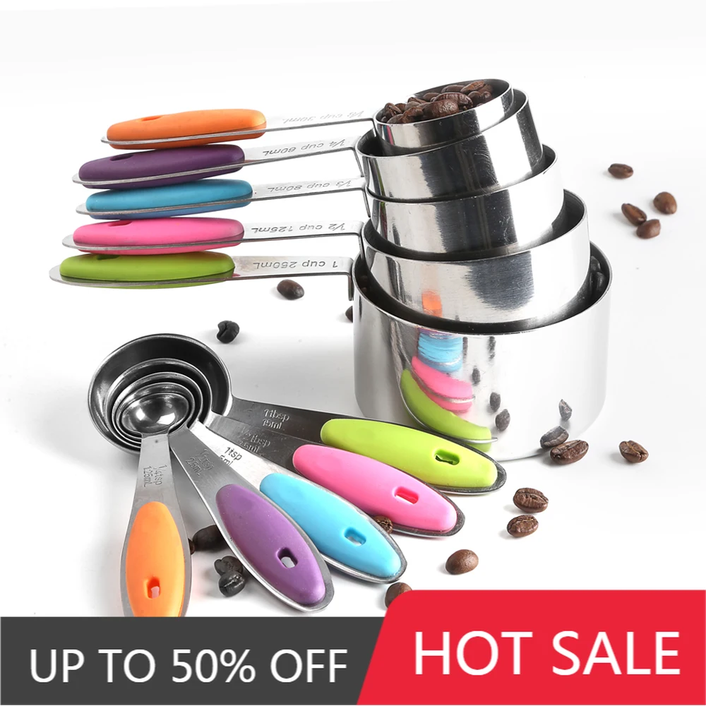 

Measuring Cups and Spoons Stainless Steel Teaspoon Flour Teaspoon Measure Coffee Baking Accessories Kitchen Gadgets Cooking Tool