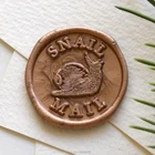 Печать Улитка почта, печать для печати растений, печать для воска для вечеривечерние, печать для свадебных приглашений, печать для подарочной упаковки улитки