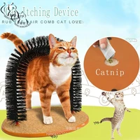 shuangmao arch cat comb massager pet cats itching kitten toy scratching device round brush grooming removing supplies