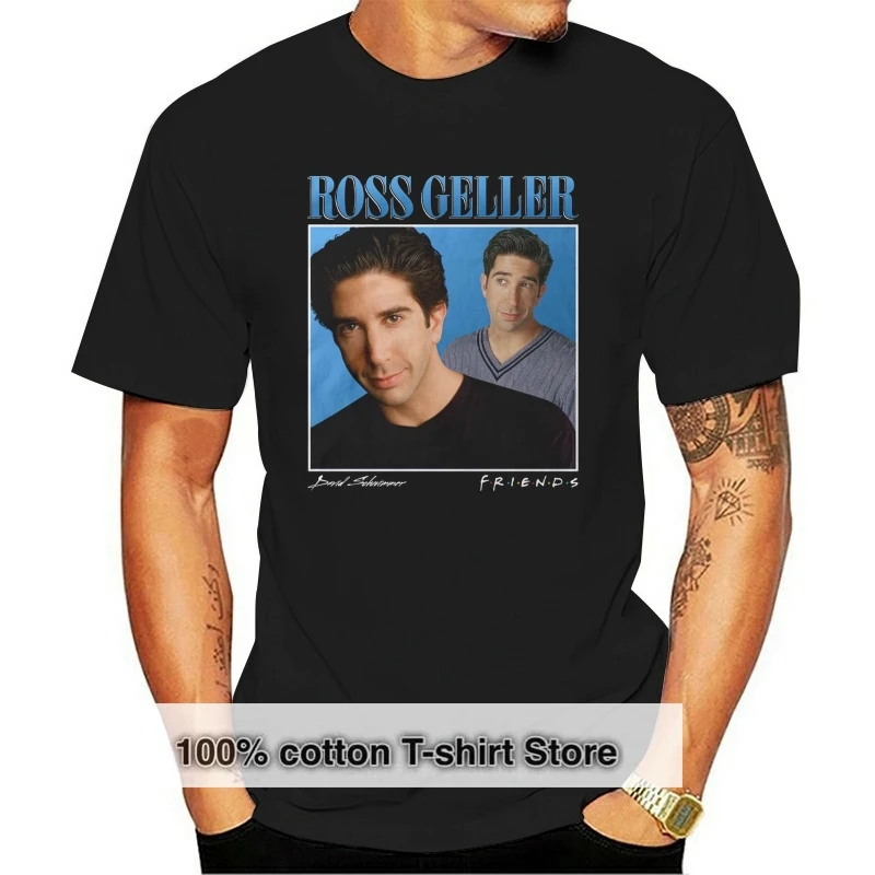 

Ross Friends 90s Vintage Unisex Black Tshirt men t shirt