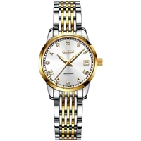 fashion womens watch automatic mechanical watch fashion inlaid with diamond roman scale womens watchs