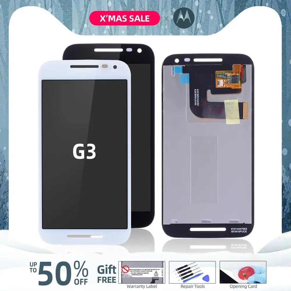 Дисплей для Motorola Moto G3 LCD XT1544 XT1543 xt1541 xt1550 в сборе с тачскрином 5.0" черный белый