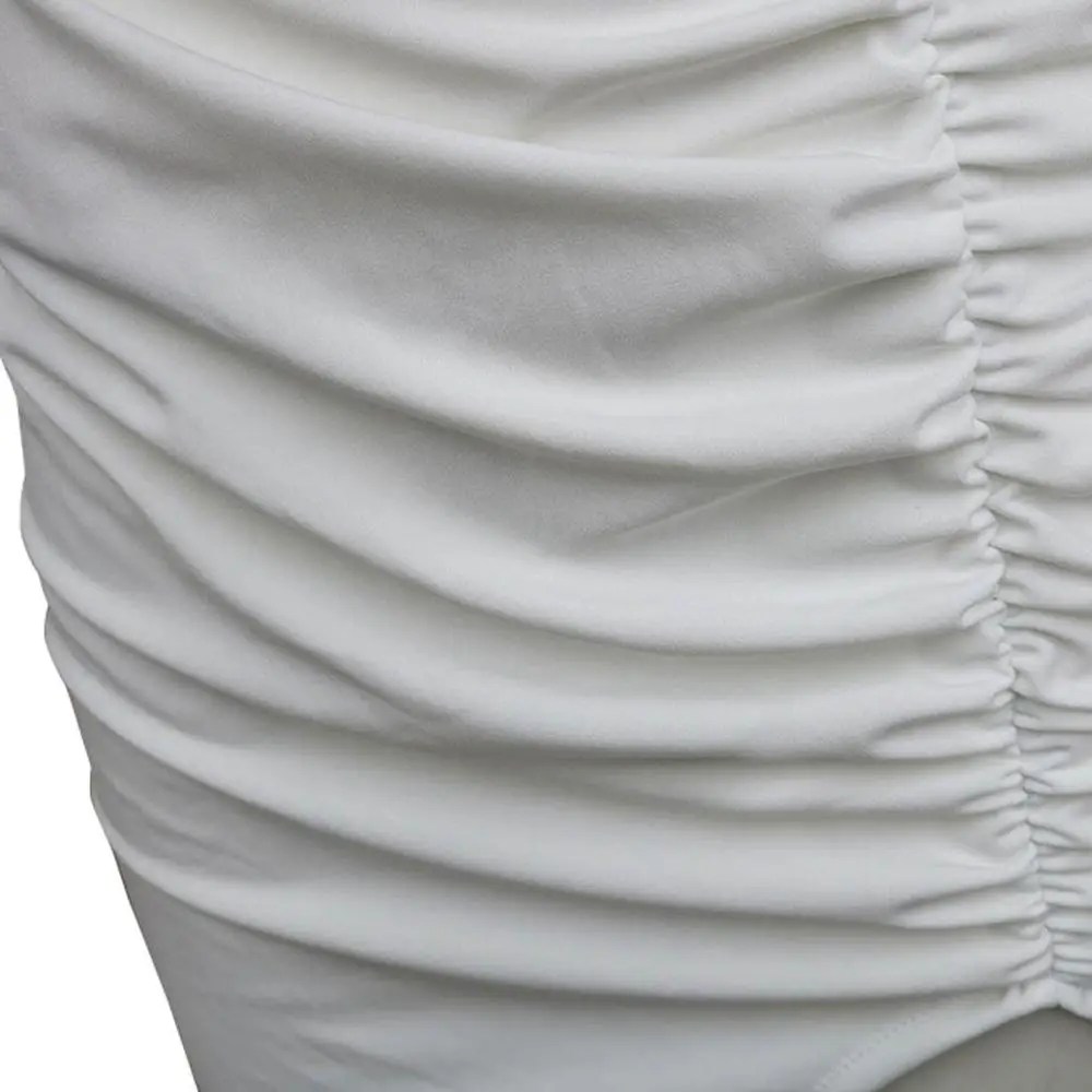 Сексуальное платье на одно плечо 2020 Женская одежда с длинным рукавом белый