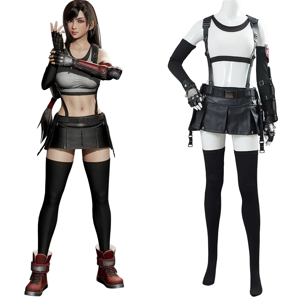 

Anime Final Cosplay Fantasy VII 7 Remake Tifa Lockhart Cosplay Costume Outfit Halloween Carnival Uniform Outfit Suit Custom Made