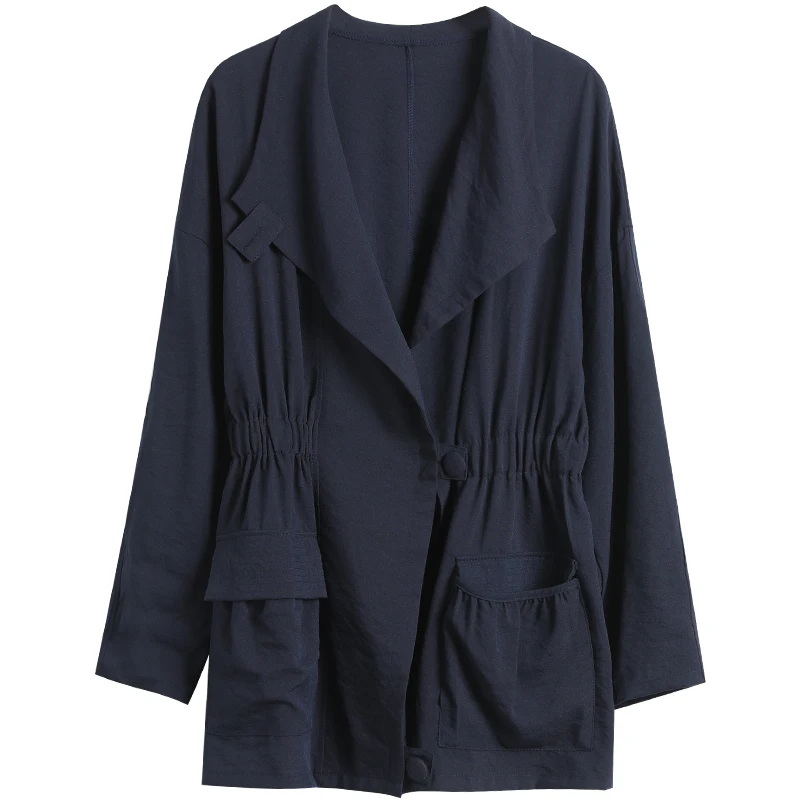 

DIMANAF Plus Size Women Blouse Shirts Long Sleeve Casual Solid Lapel Spring Cardigan Oversize Coats Large 2021 Jacket Shirts 5XL