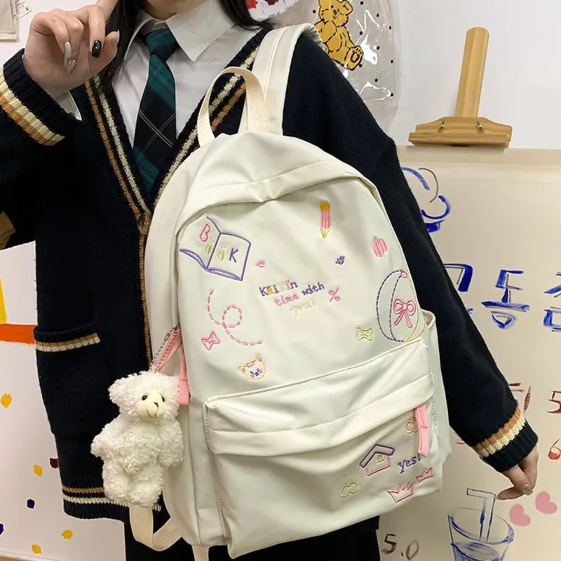 

Fashion Korean Version Ulzzang Girl's Heart Junior Girls' Lovely Backpack Japanese High School Students' Schoolbag For Women
