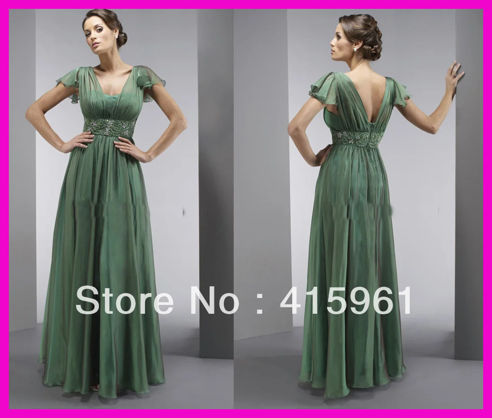 

chiffon Mother of the Bride Dresses Wedding Party Dress V-Neck Illusion Back Formal Evening Dresses robe de soirée de mariage