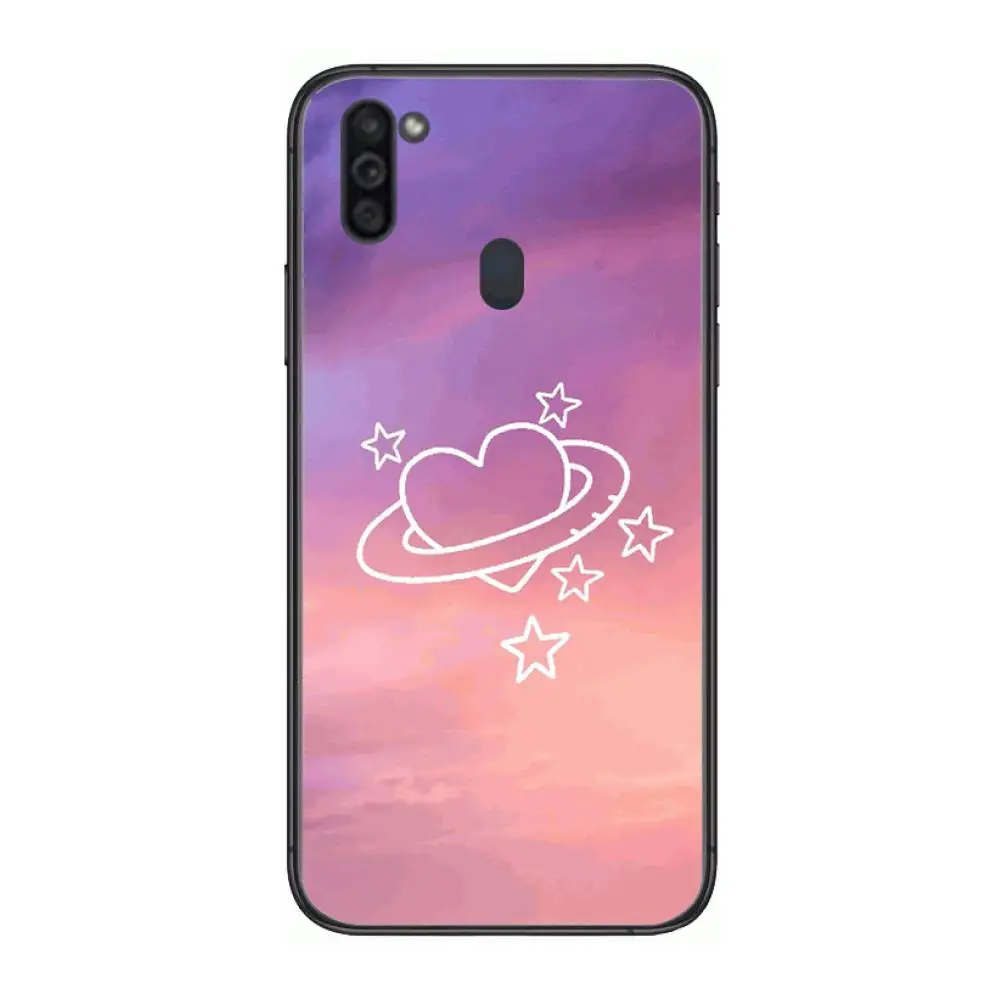 

Cute space universe starry aviation planet Mobile Phone Case Hull For Samsung Galaxy M 10 20 21 31 30 60S 31S Black Shell Art