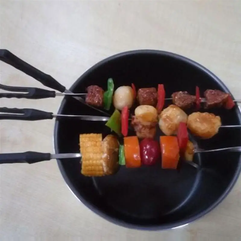 8 шт барбекю палки Открытый вилка толстые инструменты для иглы вилки дома |