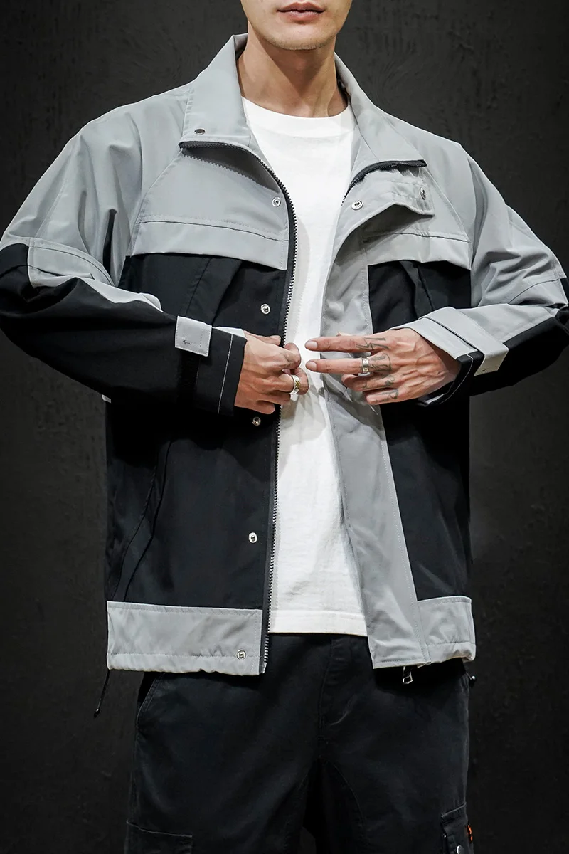 

2020 Brand New Autumn Men Casual Jacket Coat Men Black Bomber Jackets Male Patchwork Cargo Coats Male Designer Clothes 5XL