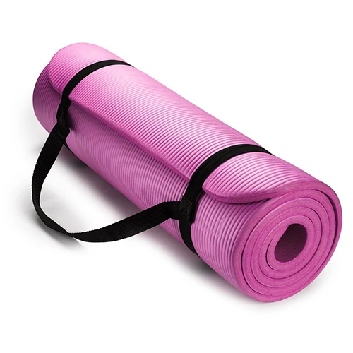 Pink 181x61x10 мм супер Коврик для йоги нескользящий текстурированный поверхностный Коврик для йоги nbr материал спортивная защита для пилатеса йоги Универсальный с ремешком - Цвет: Pink